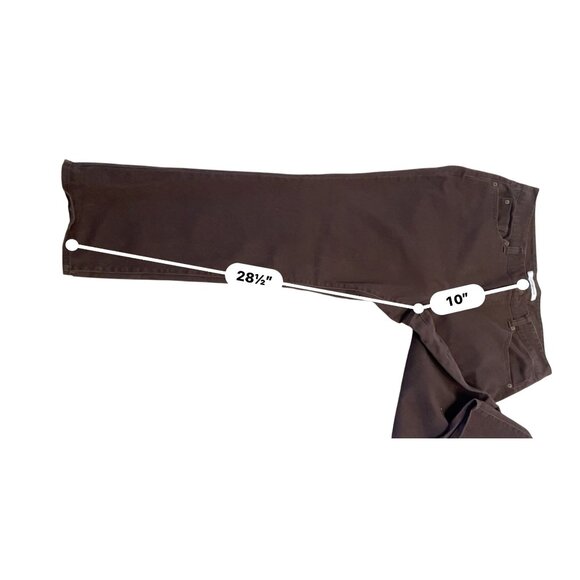 Croft & Barrow 16 brown mid rise denim pants jeans chocolate straight stretch - Picture 4 of 6